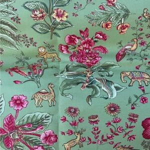 Vintage Luberon french upholstery fabric 4.5 yards NWOT sewing supplies green